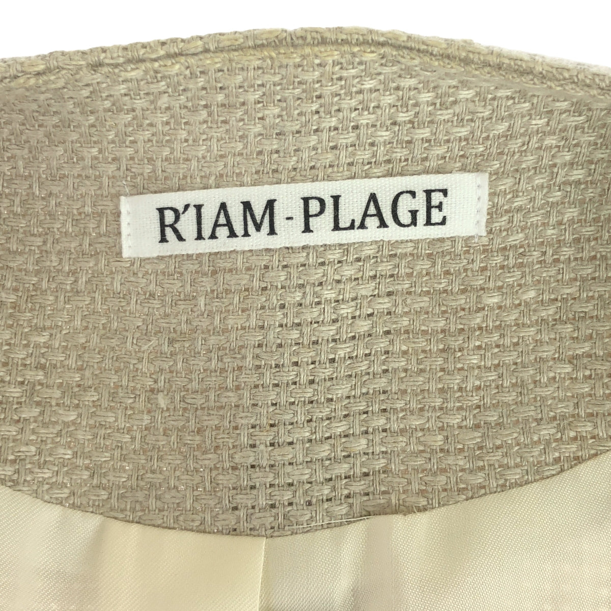 [Good Condition] Plage / Plage | 2023SS | [R'IAM] FABRICA Linen No-Collar Jacket | 38 | Beige | Women's