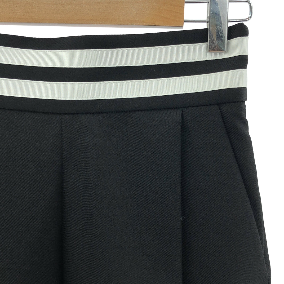 【美品】  THE RERACS / ザリラクス | TUXEDO PANTS ウエストライン タキシード ウール 2タック パンツ | 38 | ブラック/ホワイト | レディース