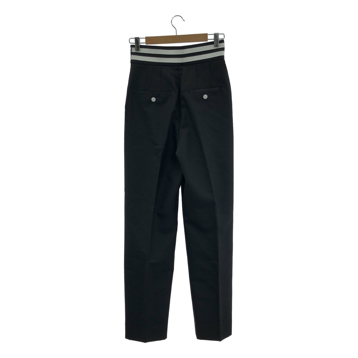 【美品】  THE RERACS / ザリラクス | TUXEDO PANTS ウエストライン タキシード ウール 2タック パンツ | 38 | ブラック/ホワイト | レディース