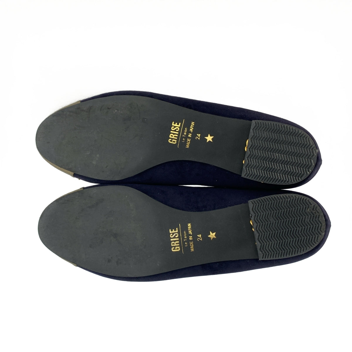 Le Talon / 루타론 | GRISE / 스웨이드 바이 컬러 리본 체인 장식 힐 플랫 신발 | M | 여성