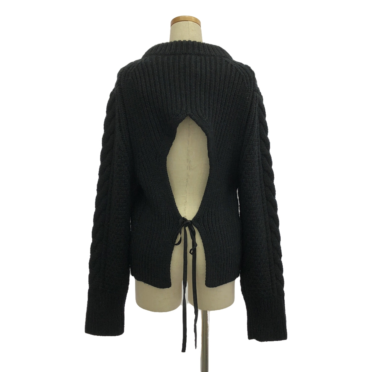 [New] Cecilie Bahnsen | HOPE JUMPER back open cable knit | M/L | Black | Women's