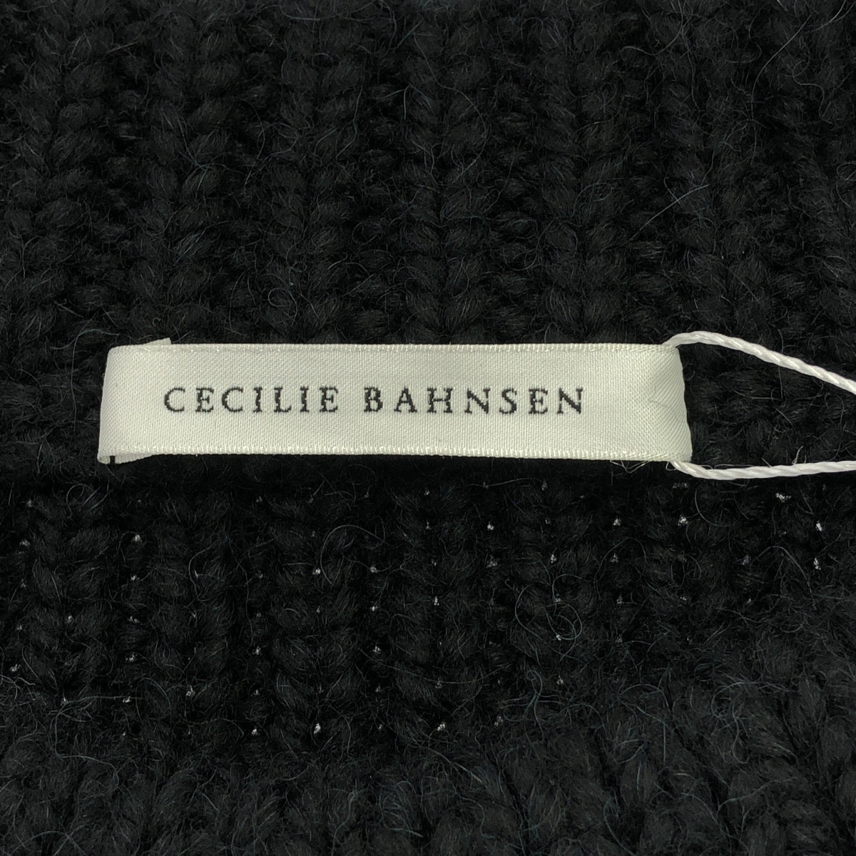 【신품】 Cecilie Bahnsen / 세실리 밴센 | HOPE JUMPER 백 오픈 케이블 니트 | M / L | 블랙 |