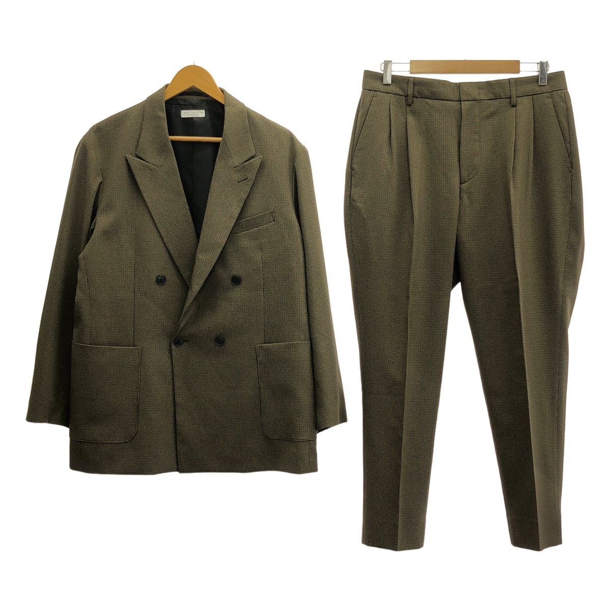 【美品】  BEAUTY&YOUTH / ビューティーアンドユース | ガンクラブチェック ダブル 4B ジャケット パンツ/ セットアップ | L | ブラウン | メンズ