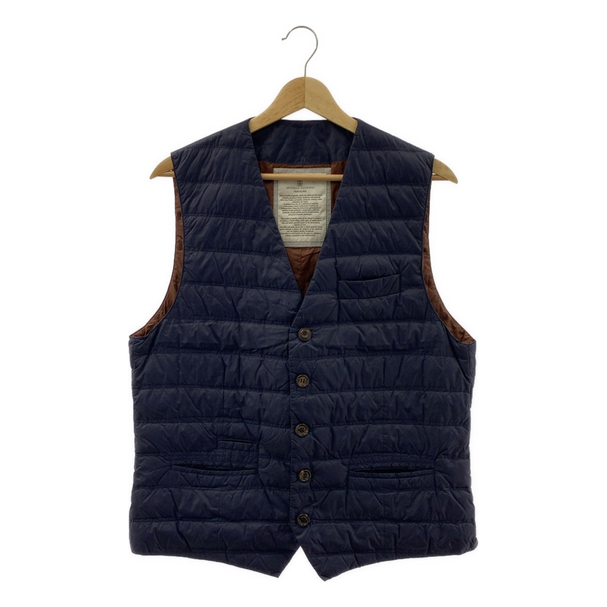 BRUNELLO CUCINELLI / ブルネロクチネリ | ロゴボタン ダウンベスト | 50 | メンズ