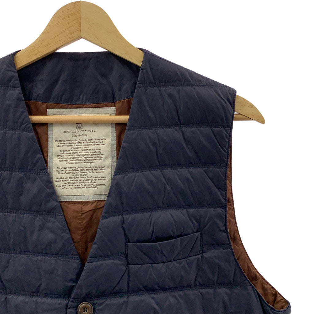 BRUNELLO CUCINELLI / ブルネロクチネリ | ロゴボタン ダウンベスト | 50 | メンズ