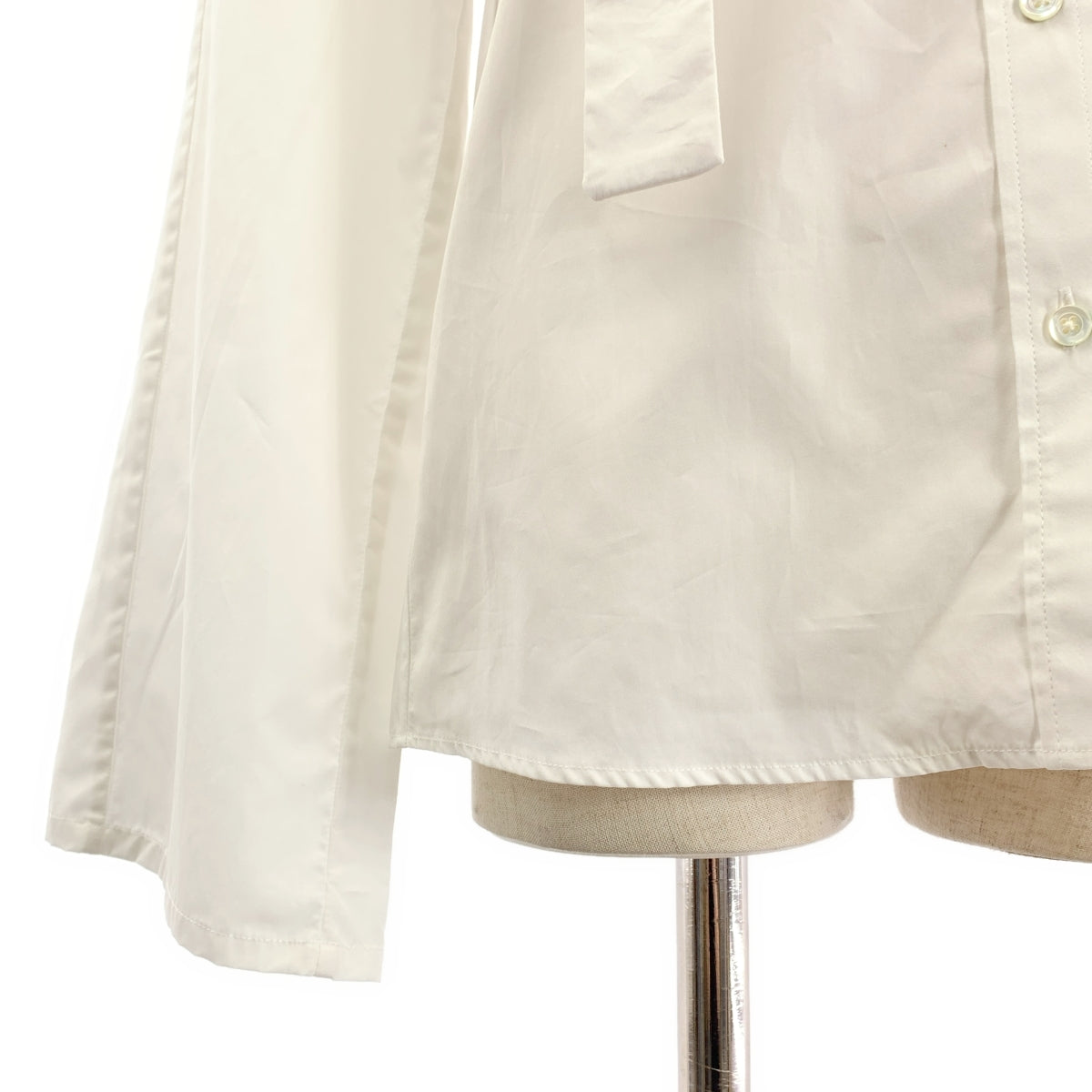 [狀況極佳] BITE | 披肩領棉質寬袖襯衫 | 尺寸 4 | 白色 | 女款