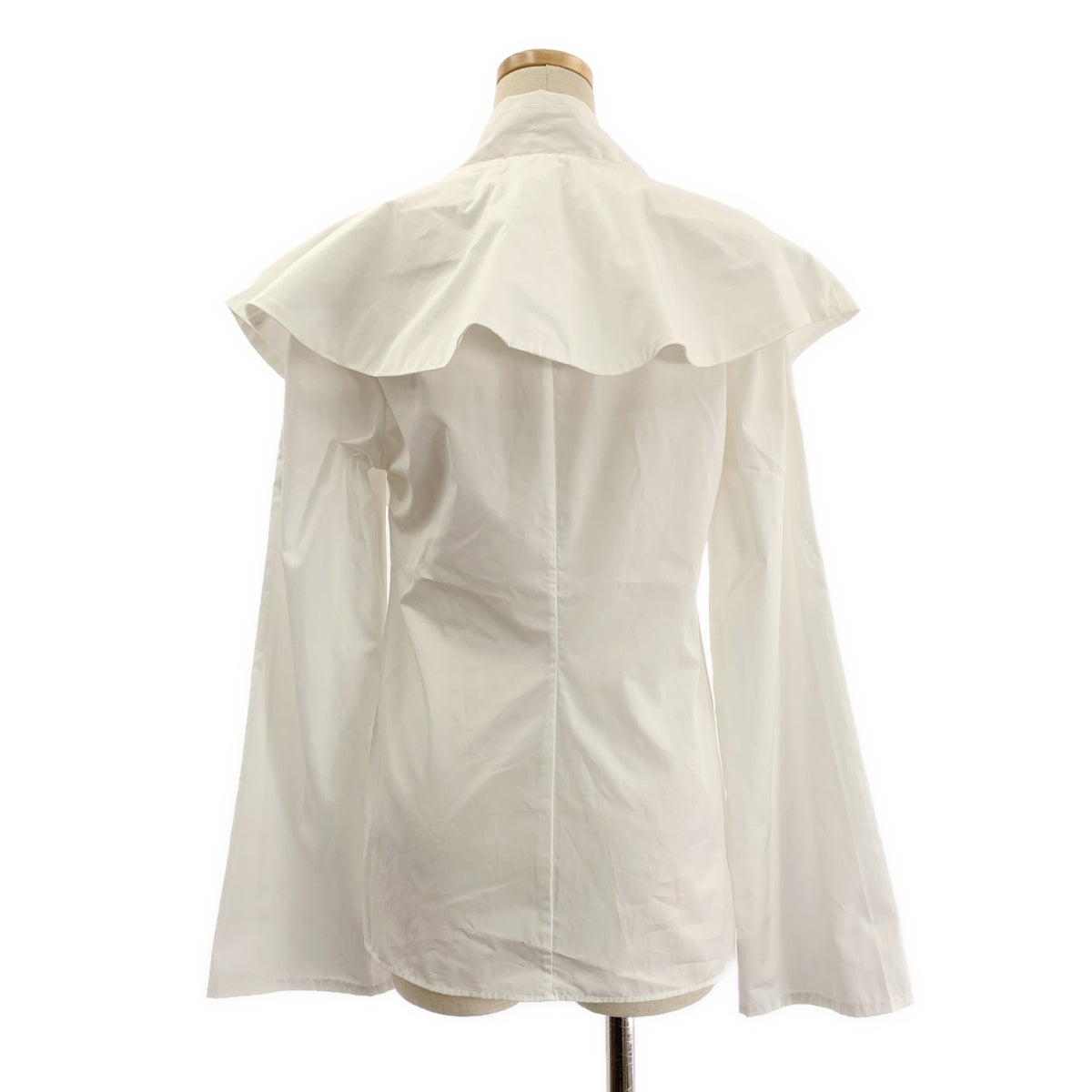 [狀況極佳] BITE | 披肩領棉質寬袖襯衫 | 尺寸 4 | 白色 | 女款