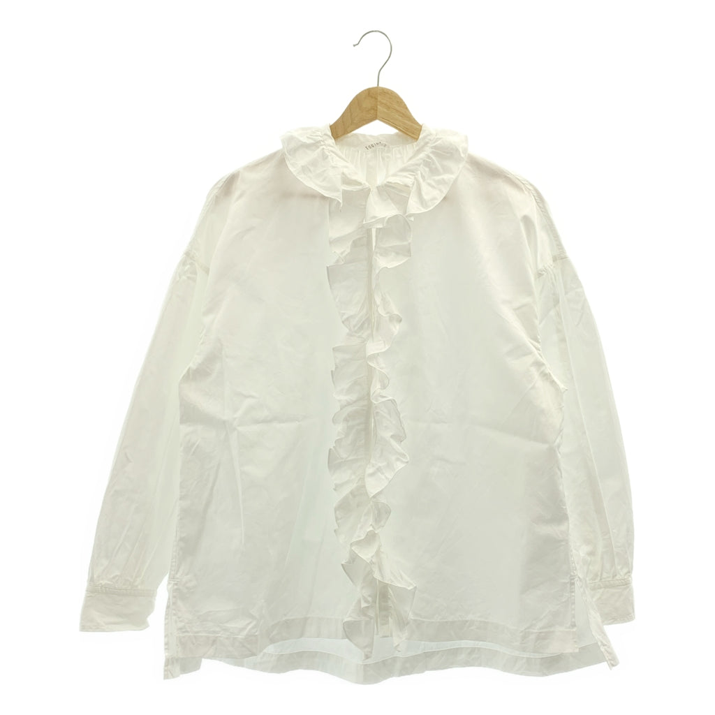 TOUJOURS | 2025春夏系列 | 荷葉邊襯衫，棉質荷葉邊襯衫 | 1碼 | 女款