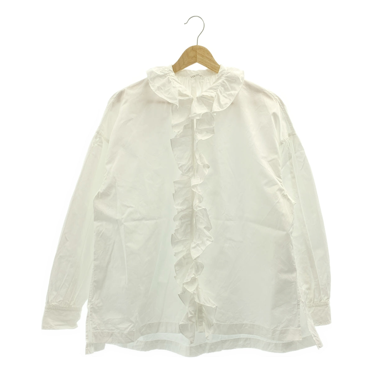 TOUJOURS | 2025春夏系列 | 荷葉邊襯衫，棉質荷葉邊襯衫 | 1碼 | 女款