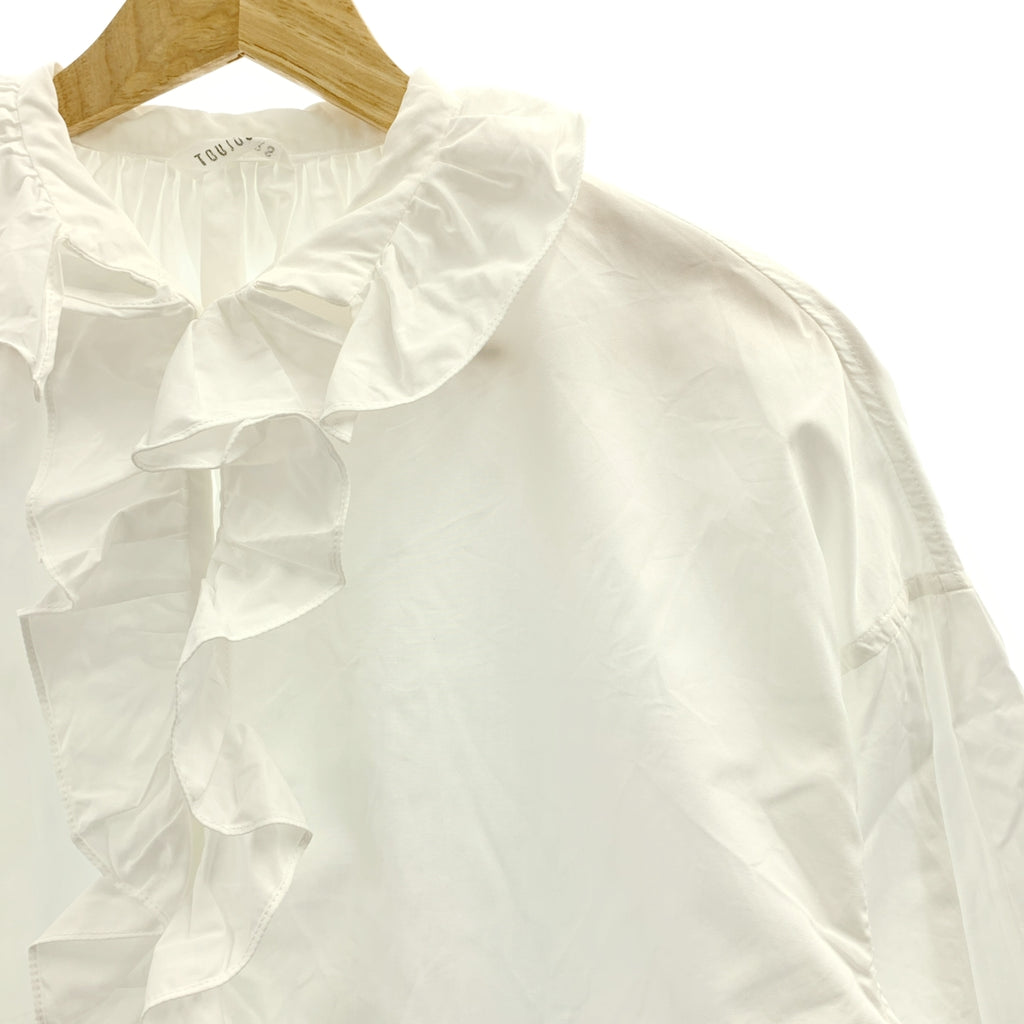 TOUJOURS | 2025春夏系列 | 荷葉邊襯衫，棉質荷葉邊襯衫 | 1碼 | 女款
