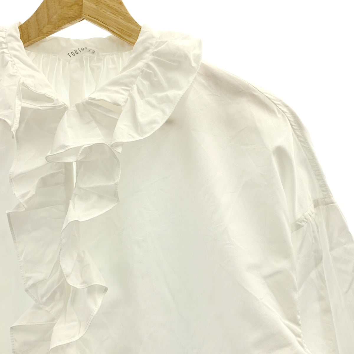 TOUJOURS | 2025春夏系列 | 荷葉邊襯衫，棉質荷葉邊襯衫 | 1碼 | 女款