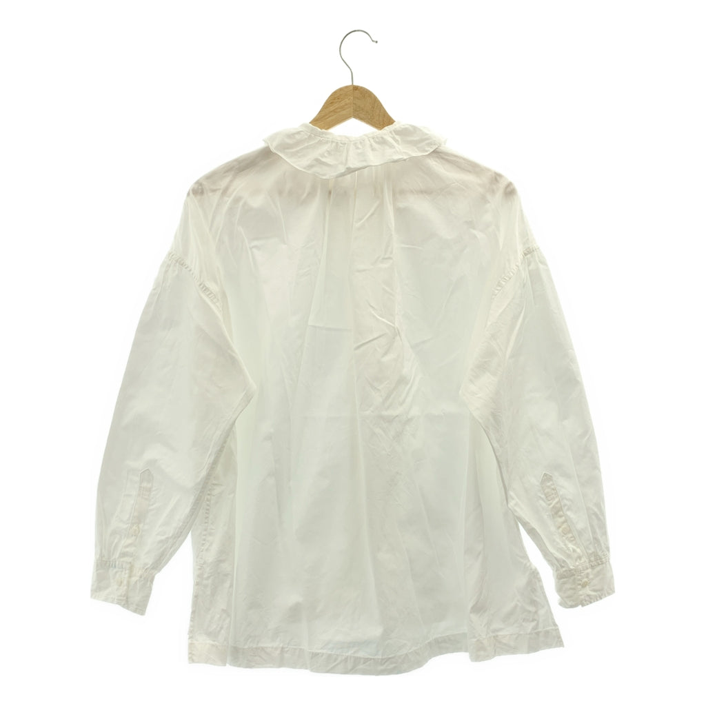 TOUJOURS | 2025春夏系列 | 荷葉邊襯衫，棉質荷葉邊襯衫 | 1碼 | 女款