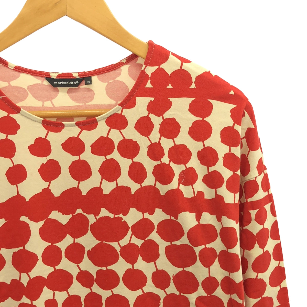 marimekko / マリメッコ | TIKAT ロングスリーブ ワンピース | XS | レッド | レディース