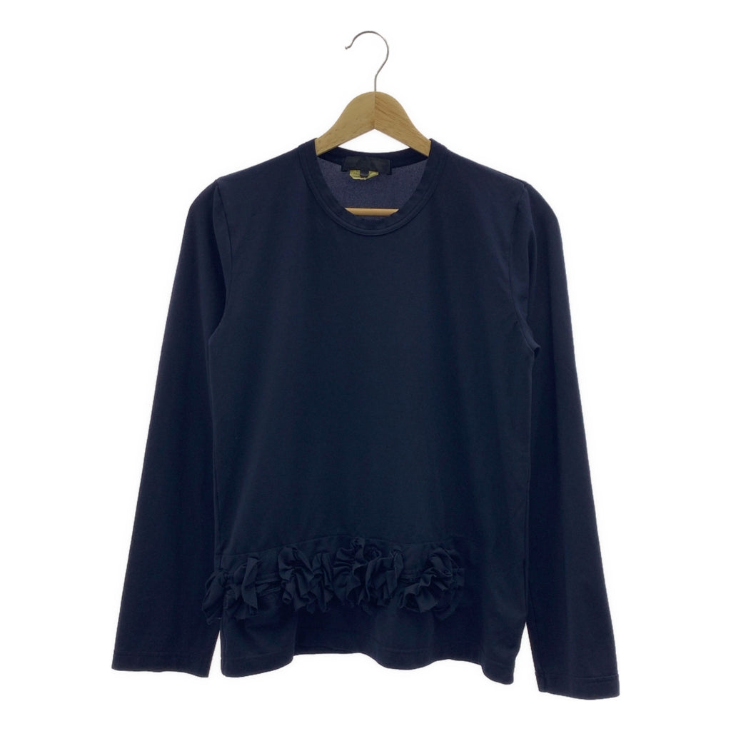 COMME des GARCONS / Comde Garson | 2014AW | 폴리 에스테르 프릴 장식 크루 넥 컷소우 | S | 네이비 | 여성