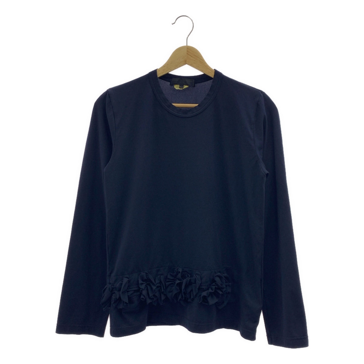 COMME des GARÇONS | 2014 秋冬系列 | 聚酯荷葉邊圓領上衣 | S 碼 | 海軍藍 | 女款