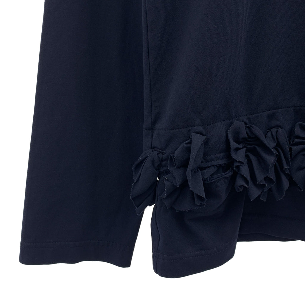COMME des GARCONS / Comde Garson | 2014AW | 폴리 에스테르 프릴 장식 크루 넥 컷소우 | S | 네이비 | 여성