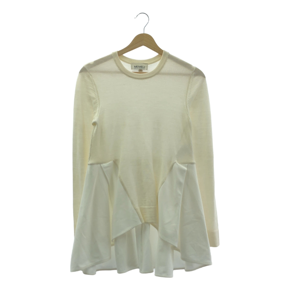 MEIMEIJ / メイメイジェイ | ドッキング フレア ニット ワンピース | 36 | エクリュ/ホワイト | レディース