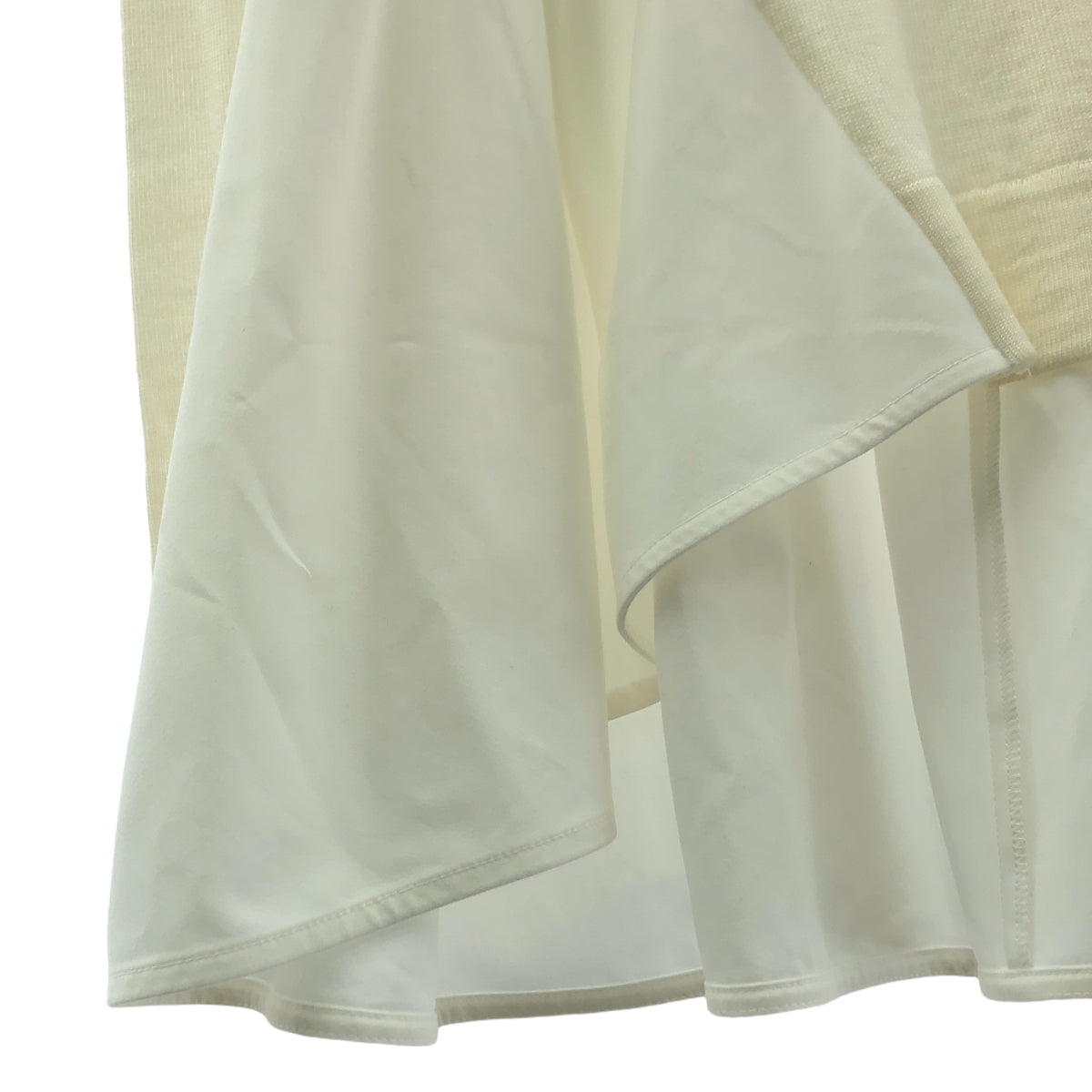 MEIMEIJ / メイメイジェイ | ドッキング フレア ニット ワンピース | 36 | エクリュ/ホワイト | レディース