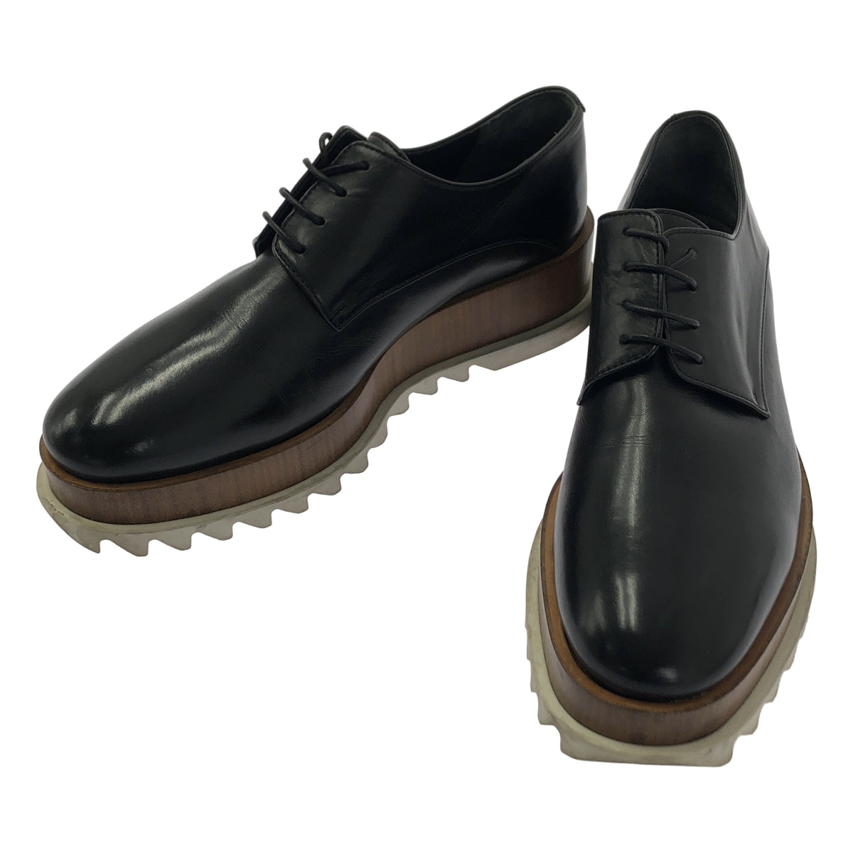 JIL SANDER / 질 썬더 | 가죽 상어 솔 플랫폼 레이스 업 신발 | 38 | 여성