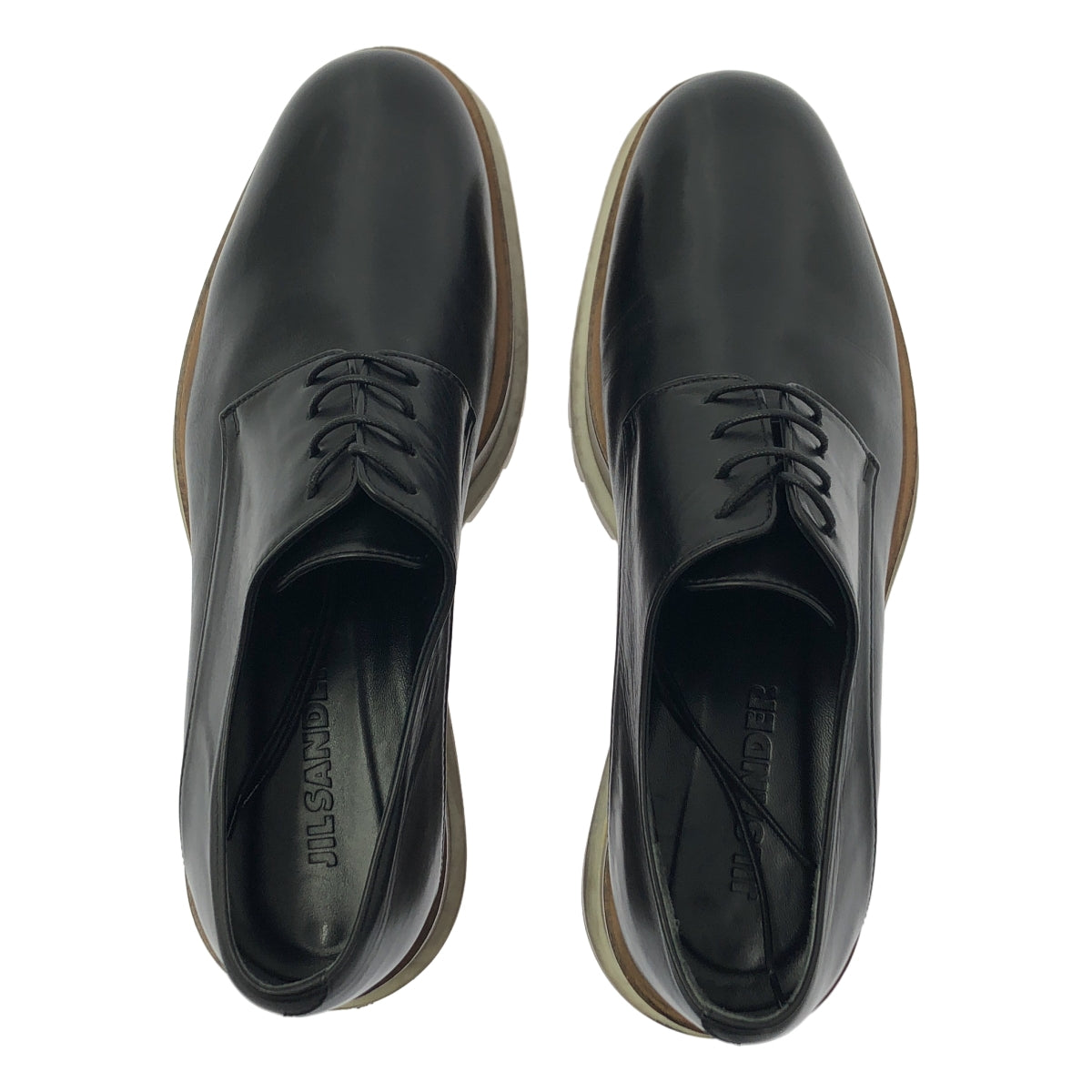 JIL SANDER / 질 썬더 | 가죽 상어 솔 플랫폼 레이스 업 신발 | 38 | 여성