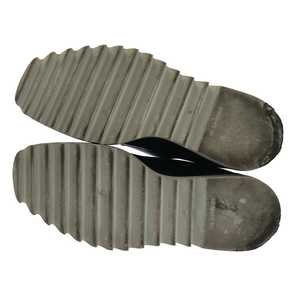 JIL SANDER / 질 썬더 | 가죽 상어 솔 플랫폼 레이스 업 신발 | 38 | 여성