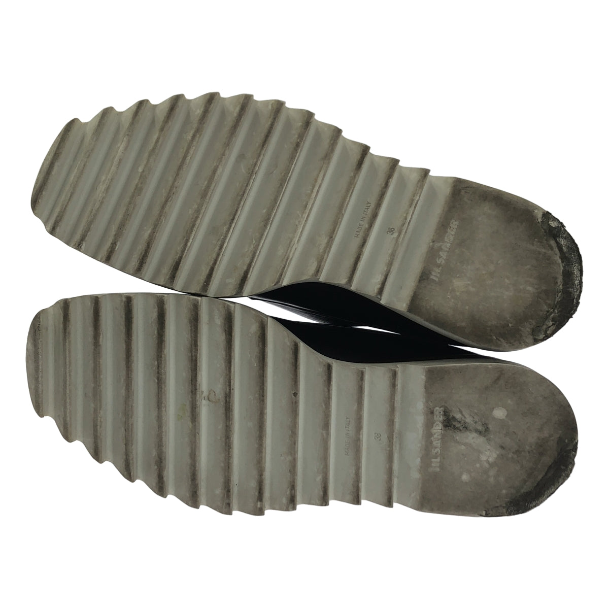 JIL SANDER / 질 썬더 | 가죽 상어 솔 플랫폼 레이스 업 신발 | 38 | 여성