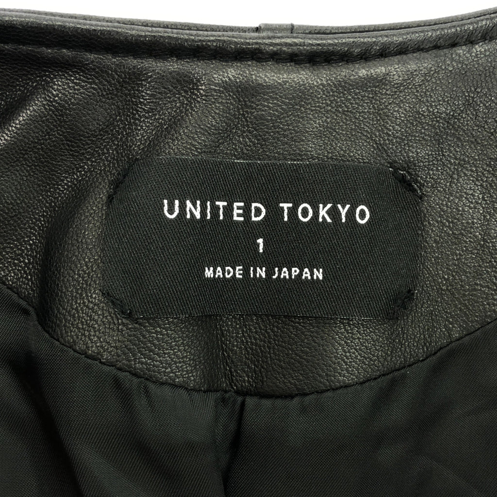 UNITED TOKYO / ユナイテッドトウキョウ | ラムレザー セミダブルライダース ジャケット | 1 | ブラック | レディース