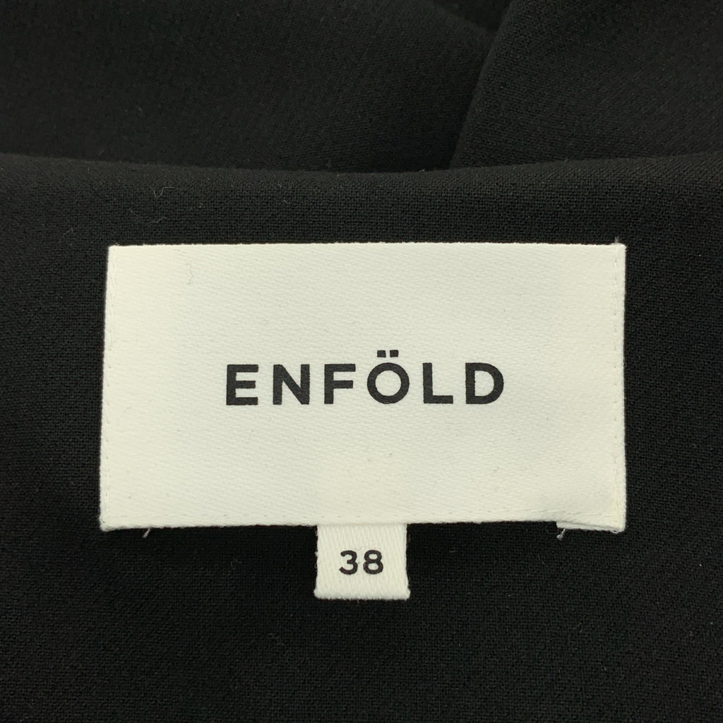 ENFOLD / 엠 폴드 | 스폰지 더블 크로스 V 넥 택 DRS / 포켓 드레스 원피스 | 38 | 여성