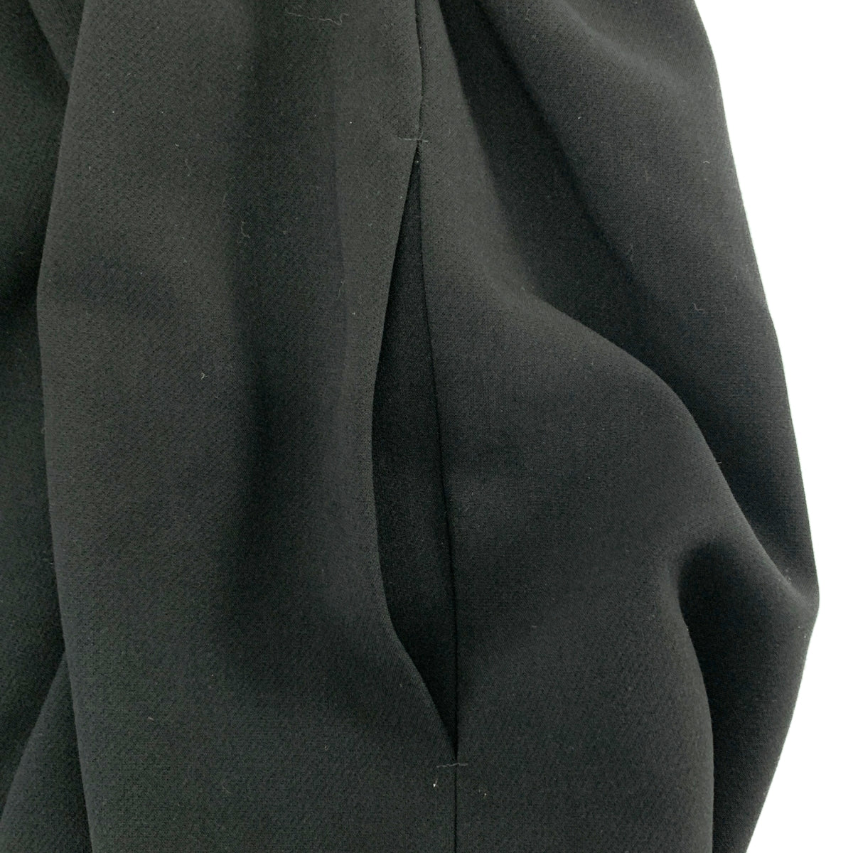 ENFOLD / エンフォルド | スポンジダブルクロスVネックタックDRS / ポケット付き ドレス ワンピース | 38 | ブラック | レディース