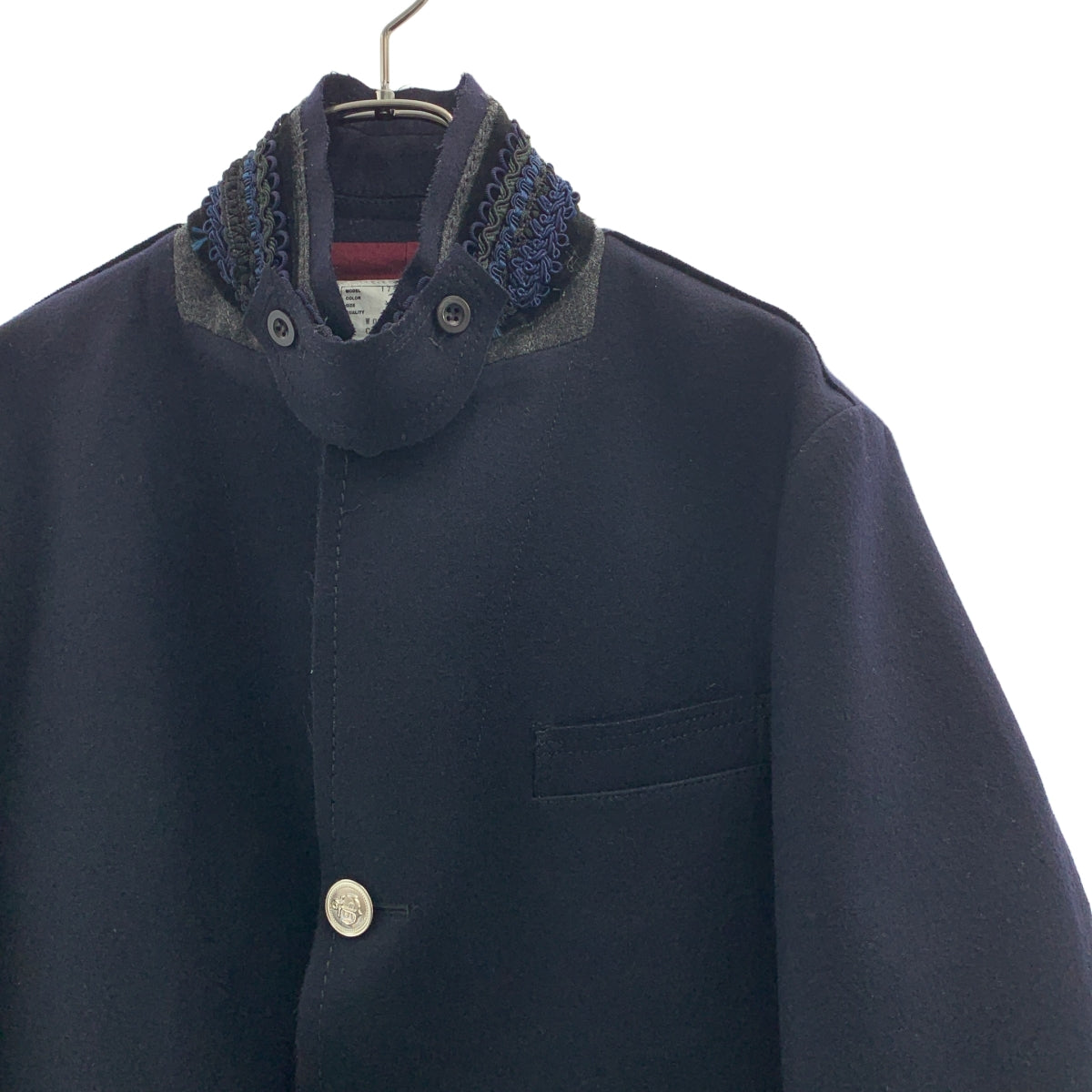 sacai / サカイ | ウール 装飾カラー シングルブレスト ジャケット / 総裏地 | 2 | メンズ