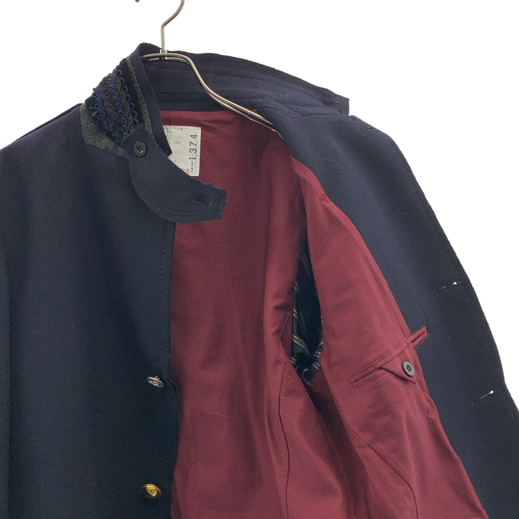 sacai / サカイ | ウール 装飾カラー シングルブレスト ジャケット / 総裏地 | 2 | メンズ