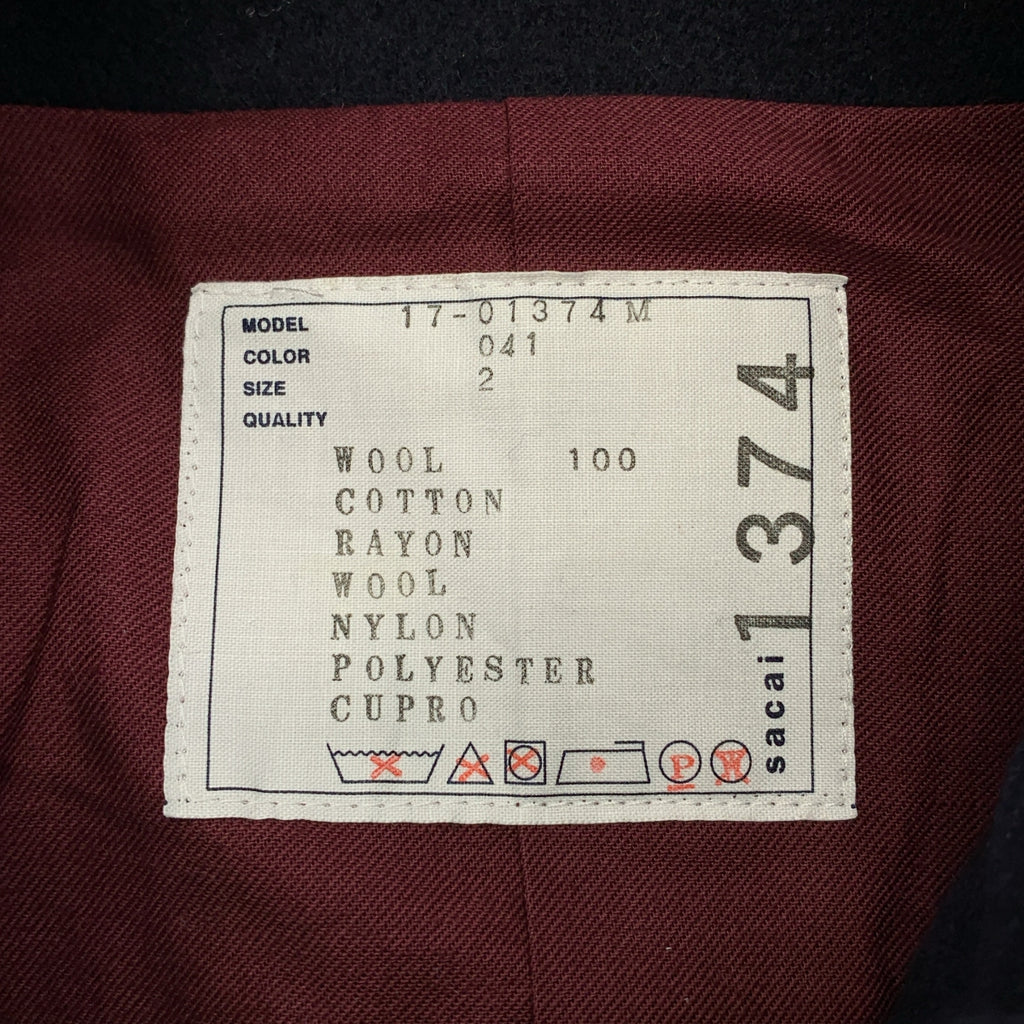 sacai / サカイ | ウール 装飾カラー シングルブレスト ジャケット / 総裏地 | 2 | メンズ