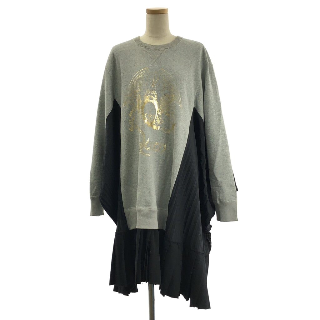 JUNYA WATANABE COMME des GARCONS / 준야와타나베 | 2021AW | 주름 전환 오버사이즈 스웨트 원피스 | S |