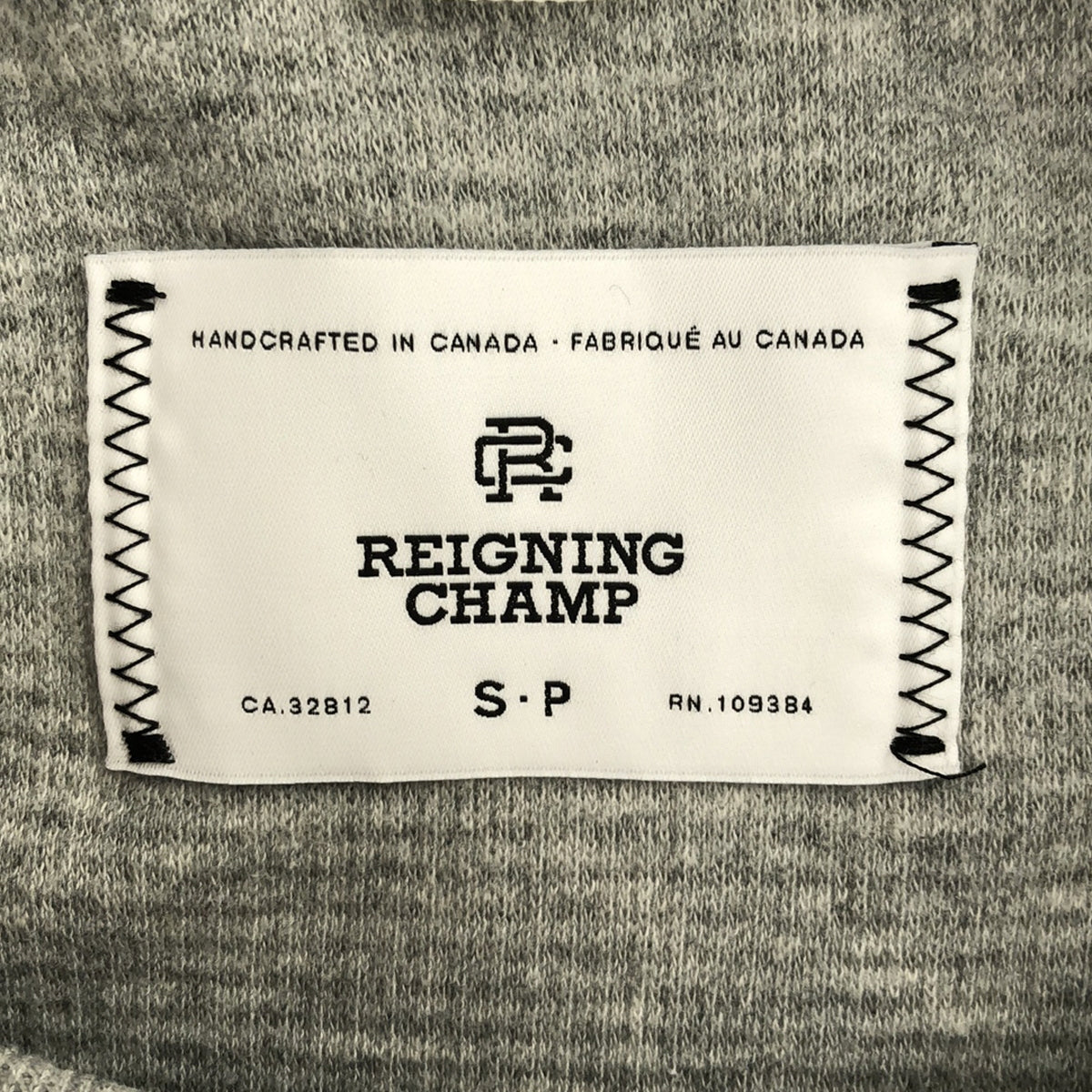 [Good Condition] REIGNING CHAMP | Thermal Crew Neck Long Sleeve T-Shirt Cut and Sew | S | Gray | Men's