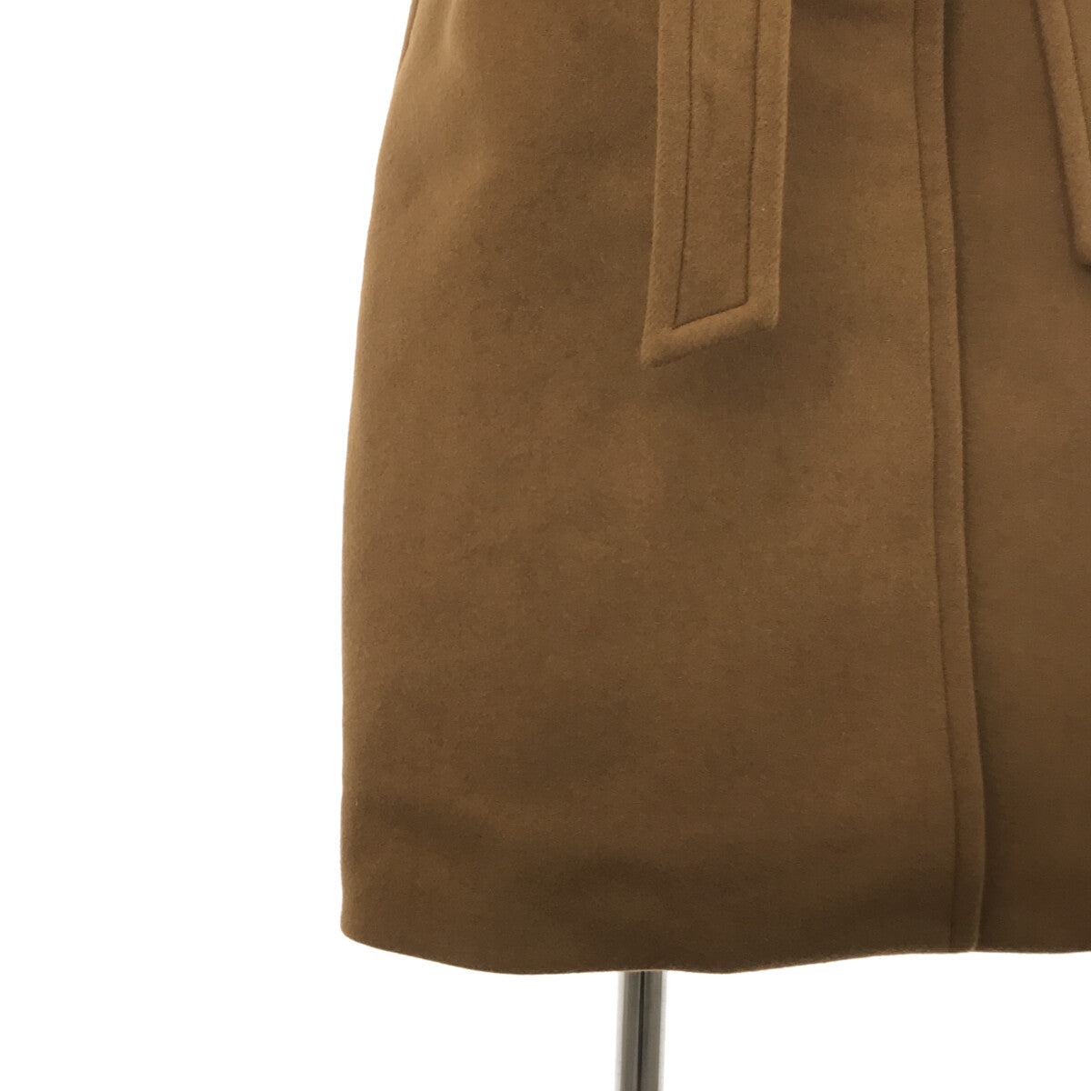 LENO | Belted fly-front wool long coat | 2 | Brown | Women's