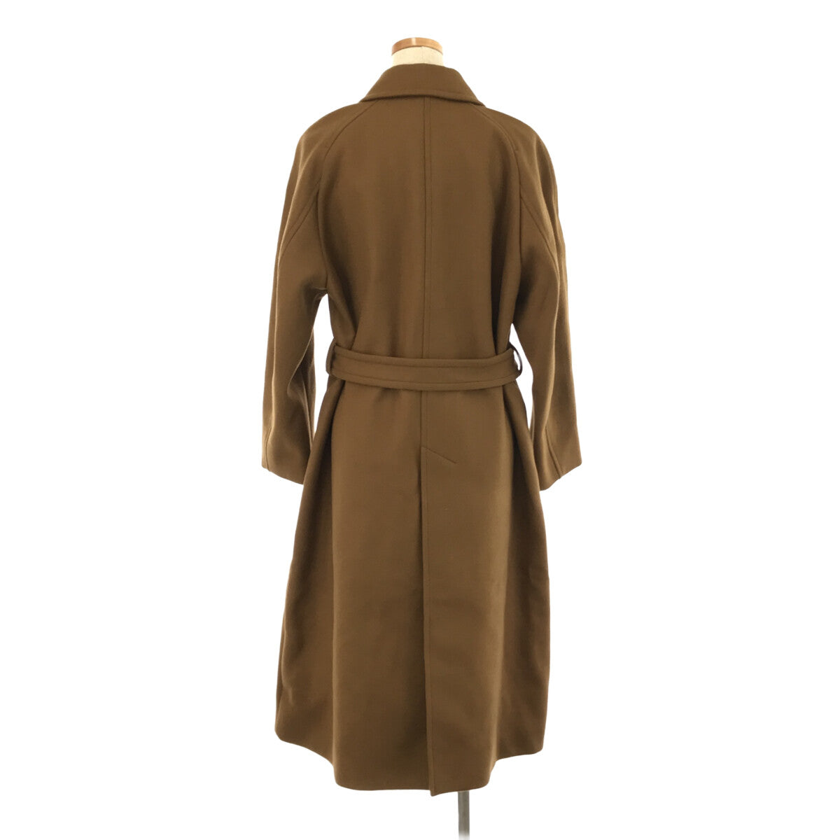 LENO | Belted fly-front wool long coat | 2 | Brown | Women's