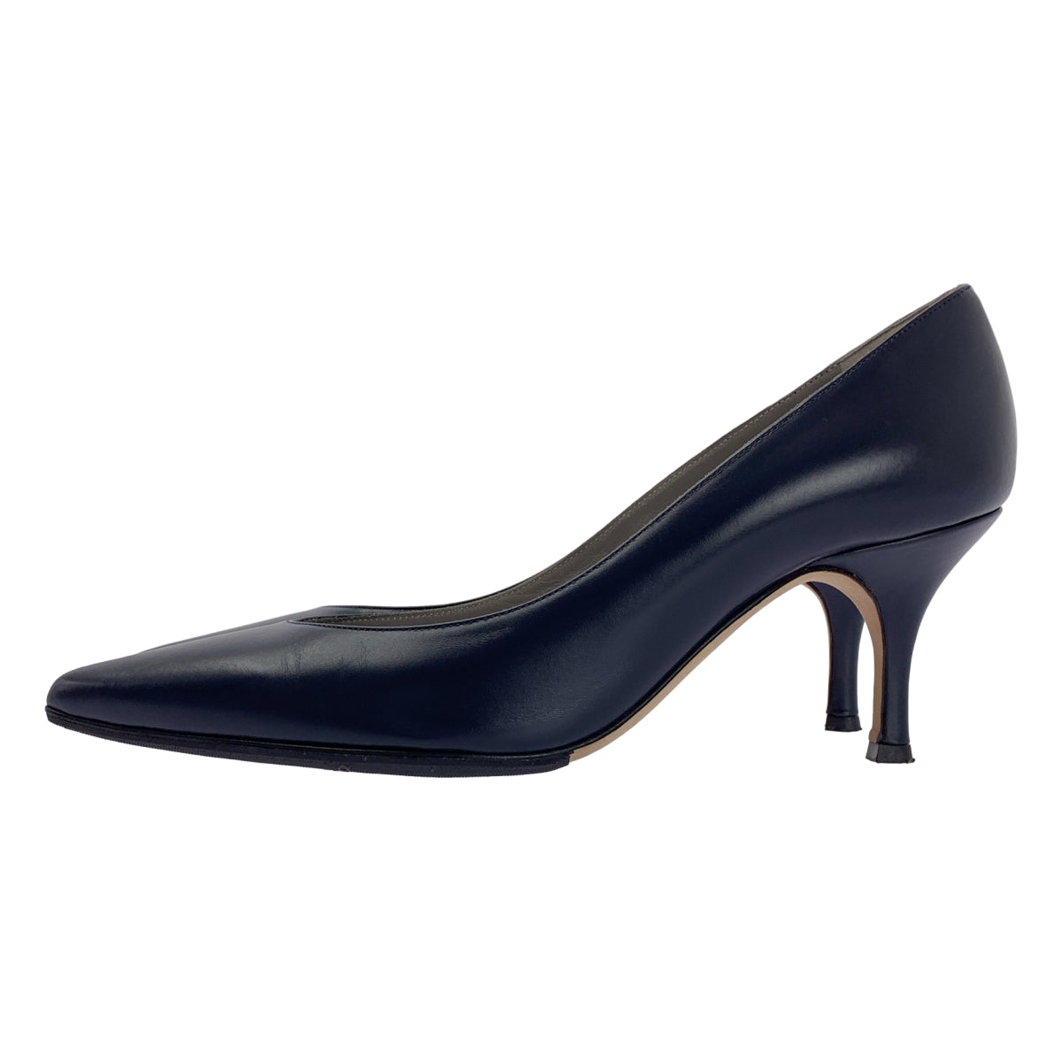 MANOLO BLAHNIK / マノロブラニク | レザー ポインテッドトゥ ヒール パンプス | 35 1/2 | レディース