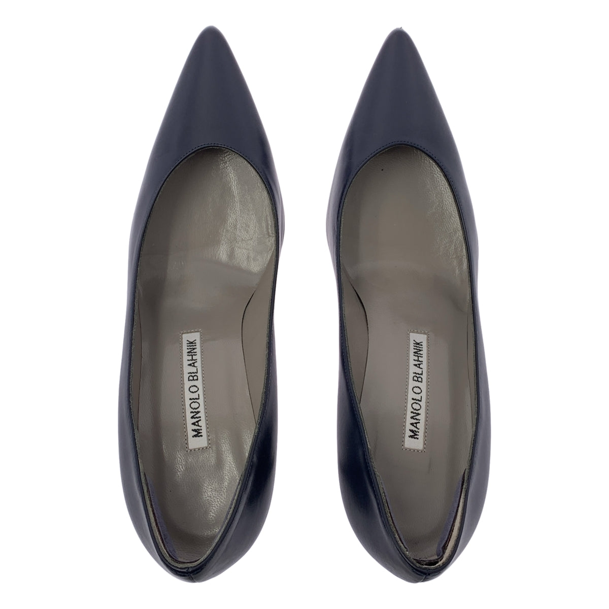 MANOLO BLAHNIK / マノロブラニク | レザー ポインテッドトゥ ヒール パンプス | 35 1/2 | レディース