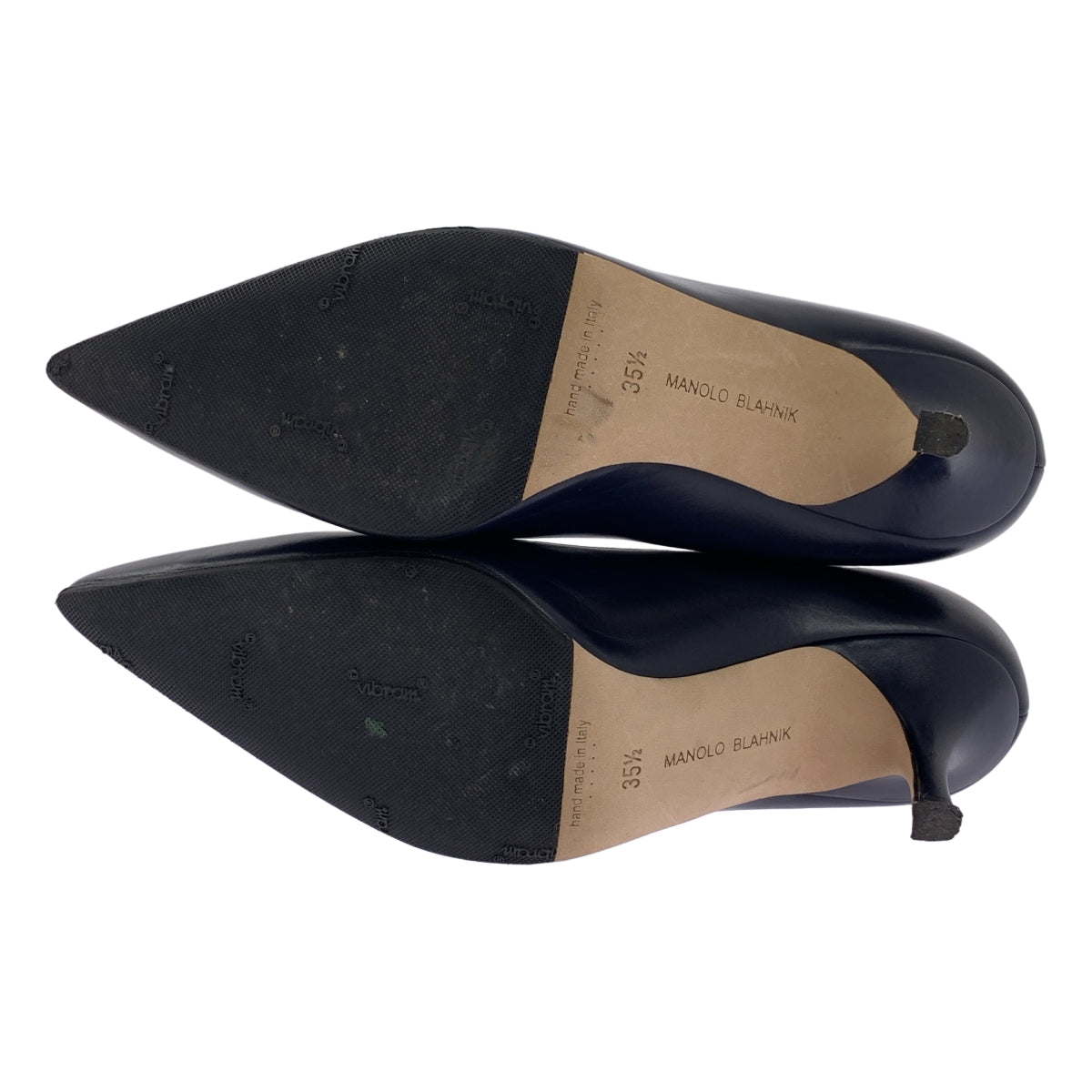 MANOLO BLAHNIK / マノロブラニク | レザー ポインテッドトゥ ヒール パンプス | 35 1/2 | レディース