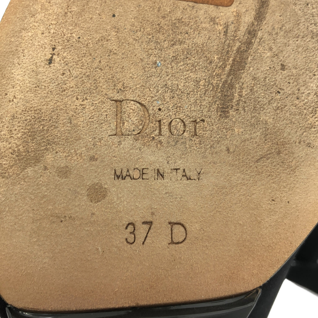 Christian Dior / 기독교 디올 | 로고 발목 리본 클리어 솔 펌프스 | 37D | 블랙 | 여성