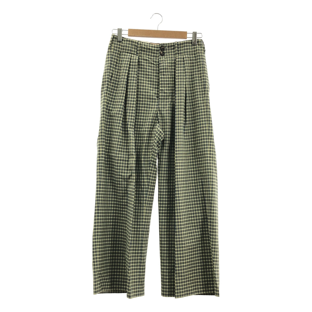 Plan C / 플랜시 | 체크 와이드 2 택 팬츠 | 36 |