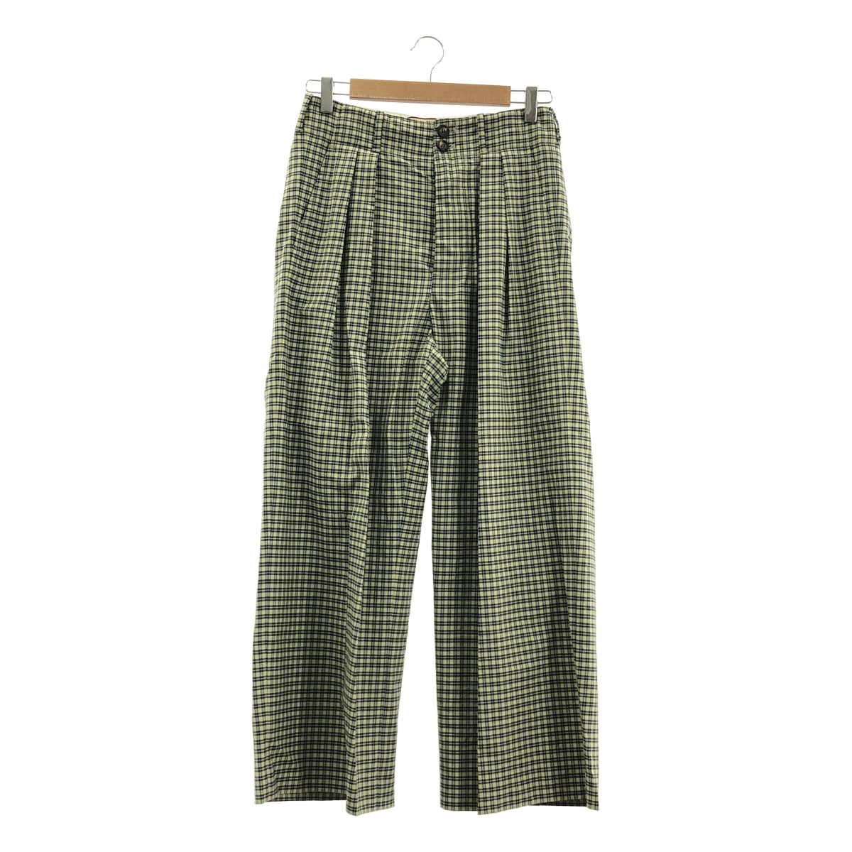 Plan C / 플랜시 | 체크 와이드 2 택 팬츠 | 36 |