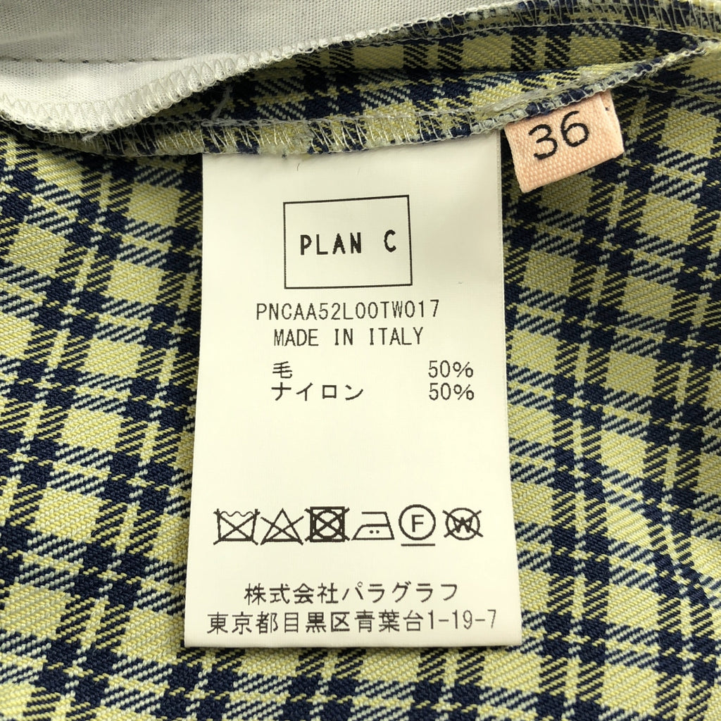 Plan C / 플랜시 | 체크 와이드 2 택 팬츠 | 36 |
