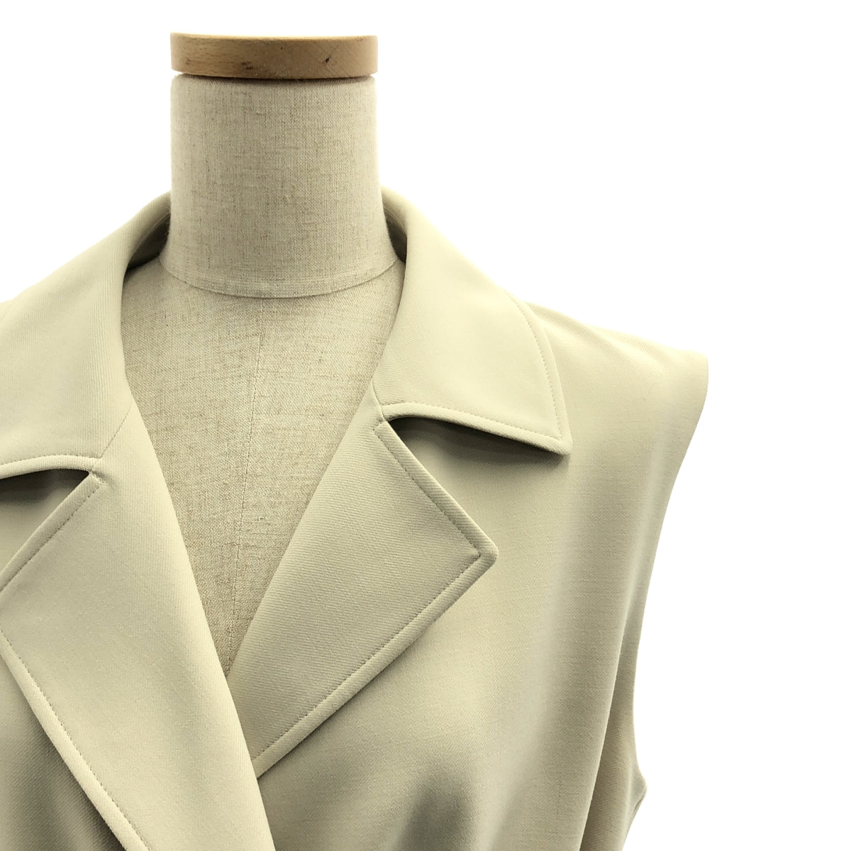 BEIGE， / ベイジ | 異素材 切替 ベルテッド スリット スリーブレス コート | 2 | レディース