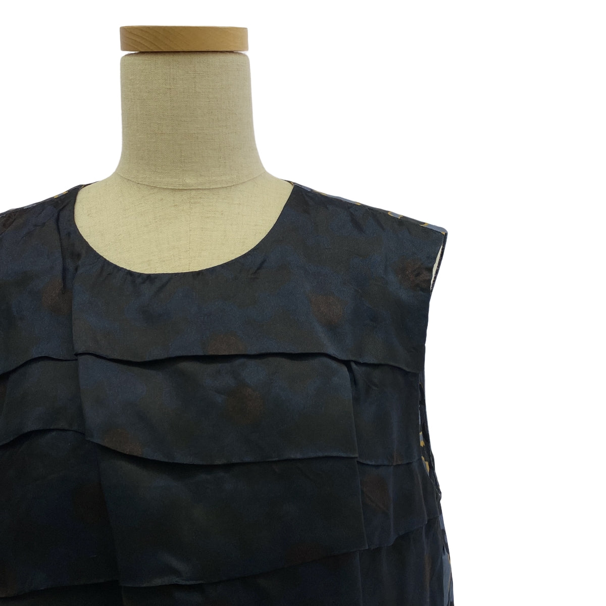 DRIES VAN NOTEN | 2015秋冬 | 層疊無袖長裙 | 36 | 藍色/橘子/黑 | 女款