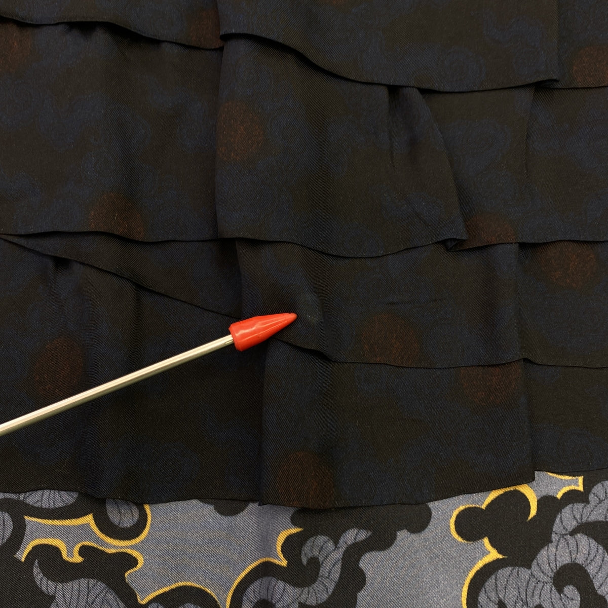 DRIES VAN NOTEN | 2015秋冬 | 層疊無袖長裙 | 36 | 藍色/橘子/黑 | 女款