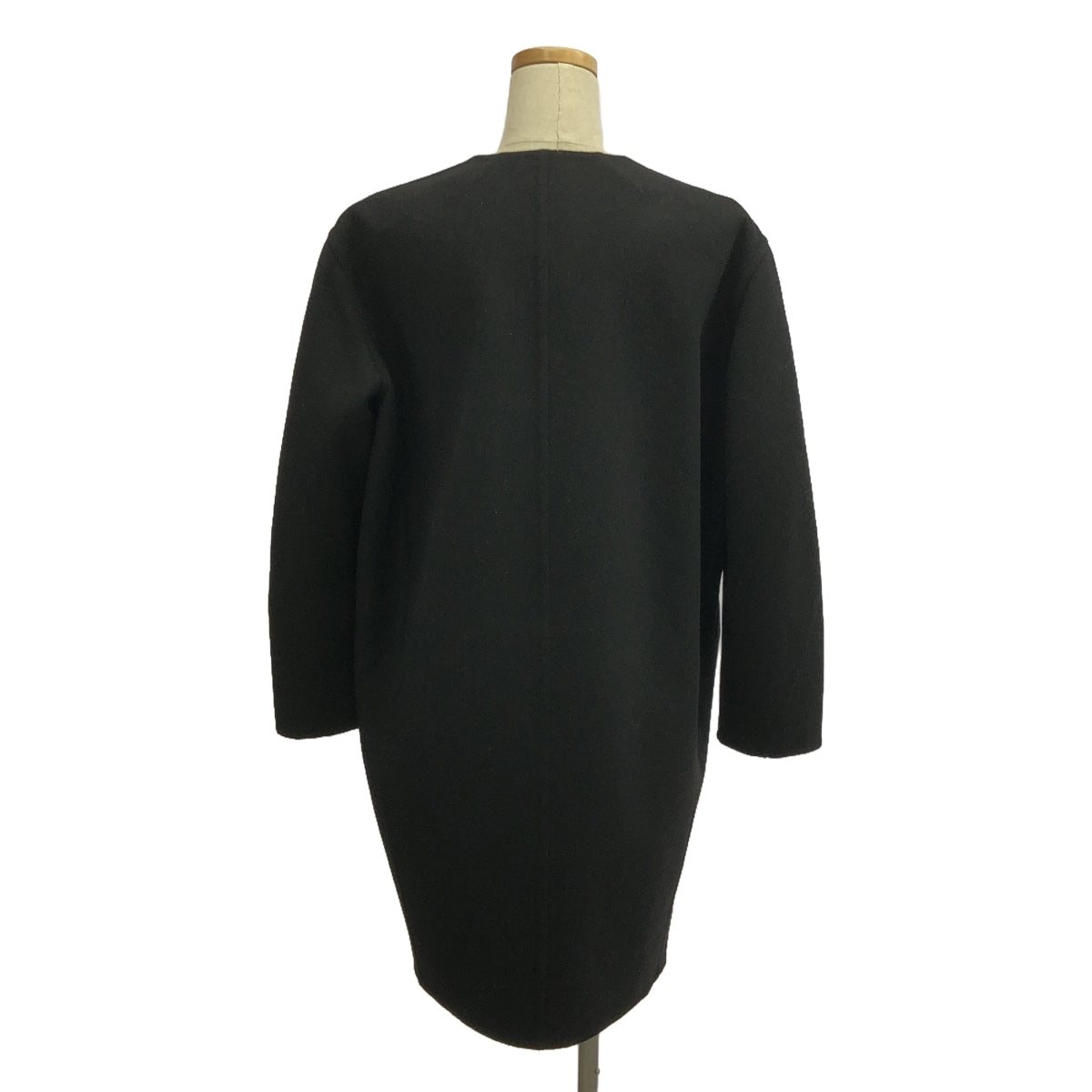 席琳 | Phoebe 羊絨混紡無領 Crombie 大衣 | 38 |黑色 |女性的