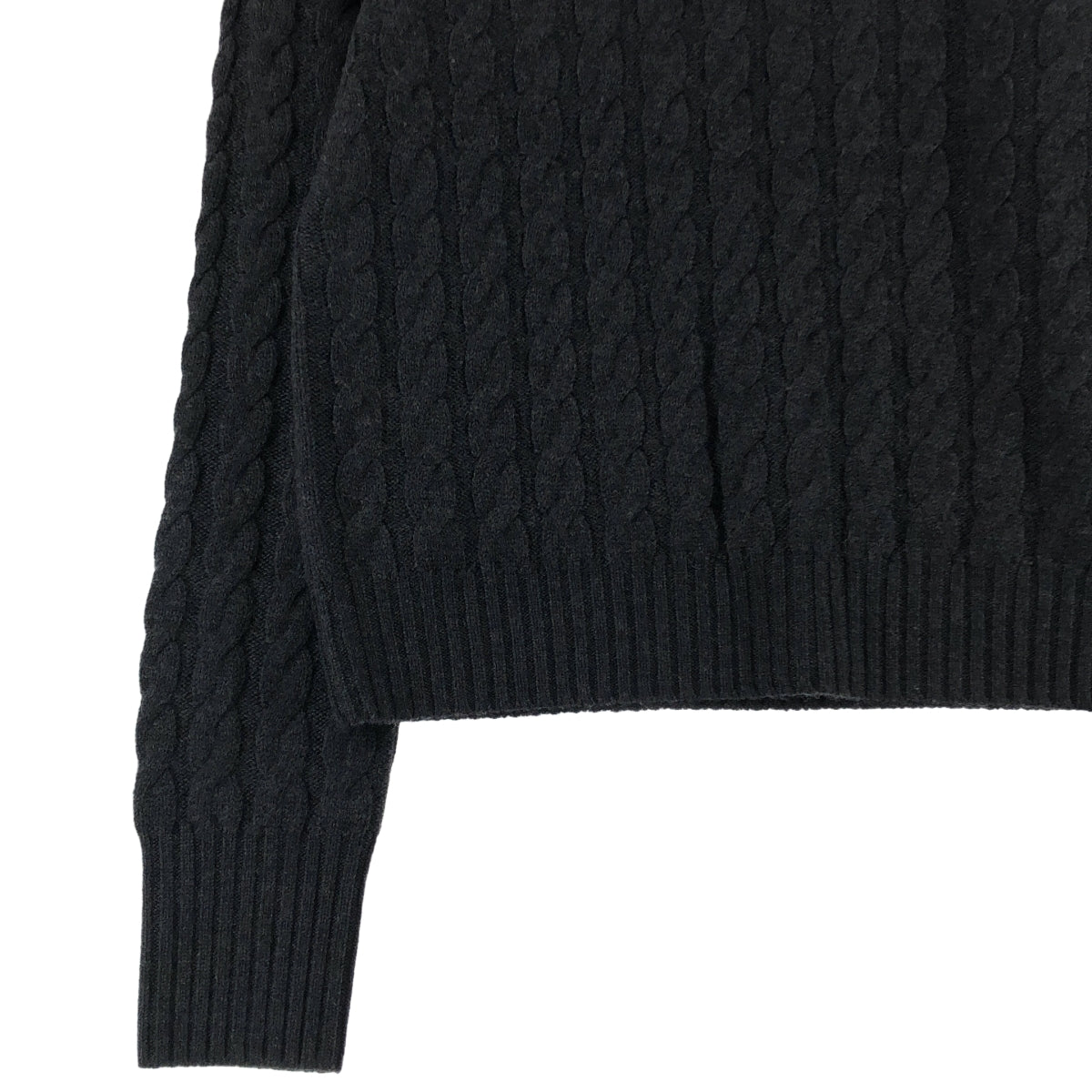 TOTEME / トーテム | PETITE CABLE KNIT ウール ケーブル クルーネックニット | S | チャコールグレー | レディース