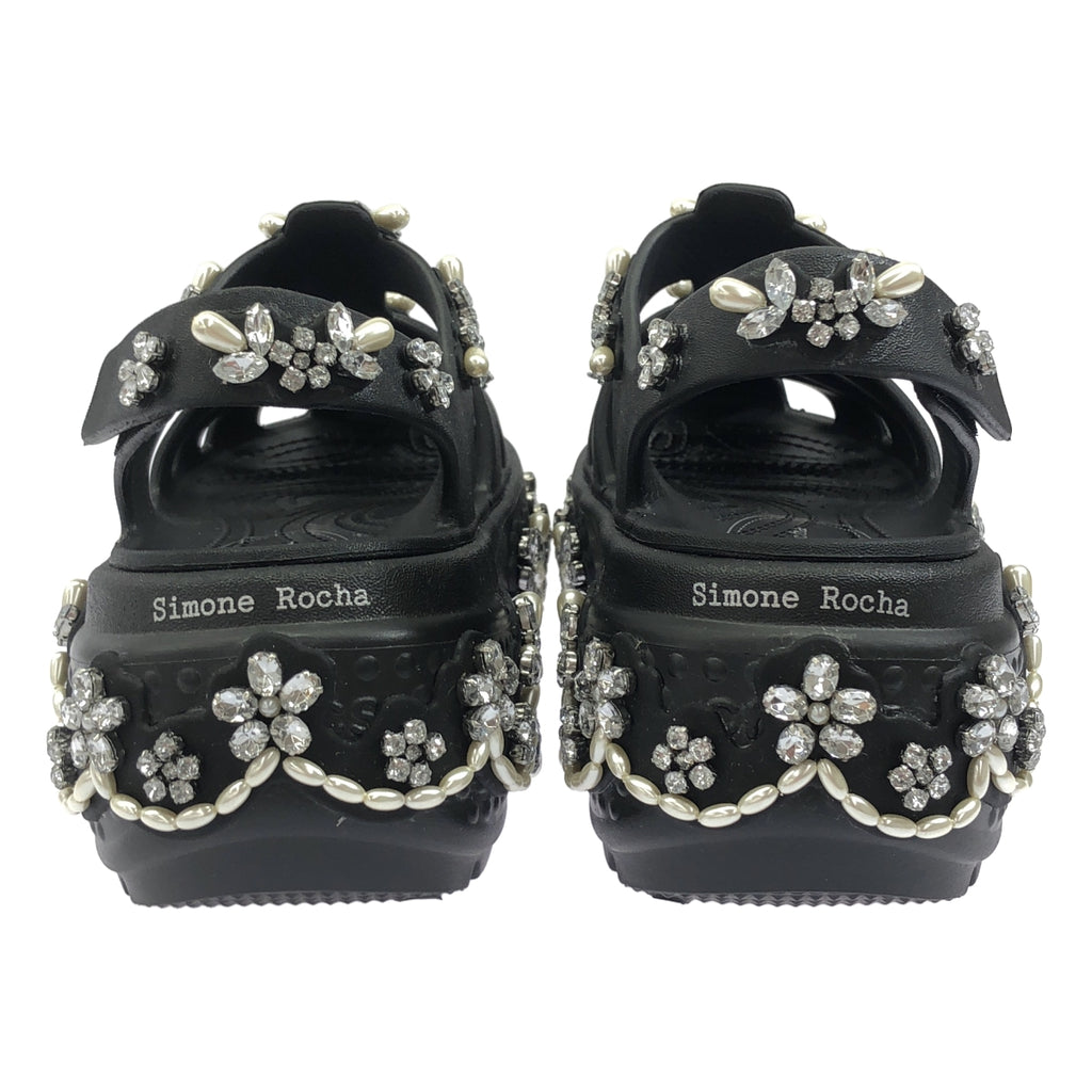 [類似新品] Simone Rocha x Crocs Stomp Fisherman 厚底涼鞋，附寶石裝飾，6 碼，黑色，女款