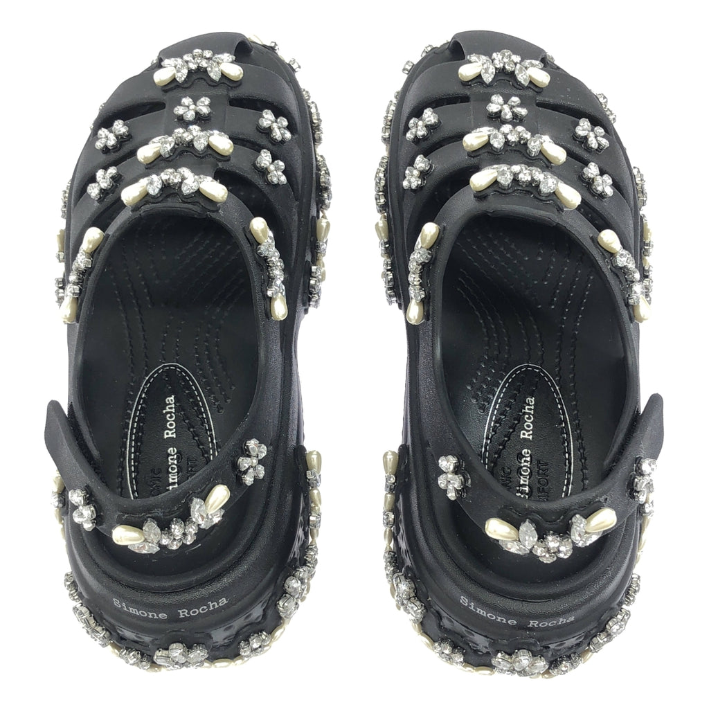 [類似新品] Simone Rocha x Crocs Stomp Fisherman 厚底涼鞋，附寶石裝飾，6 碼，黑色，女款